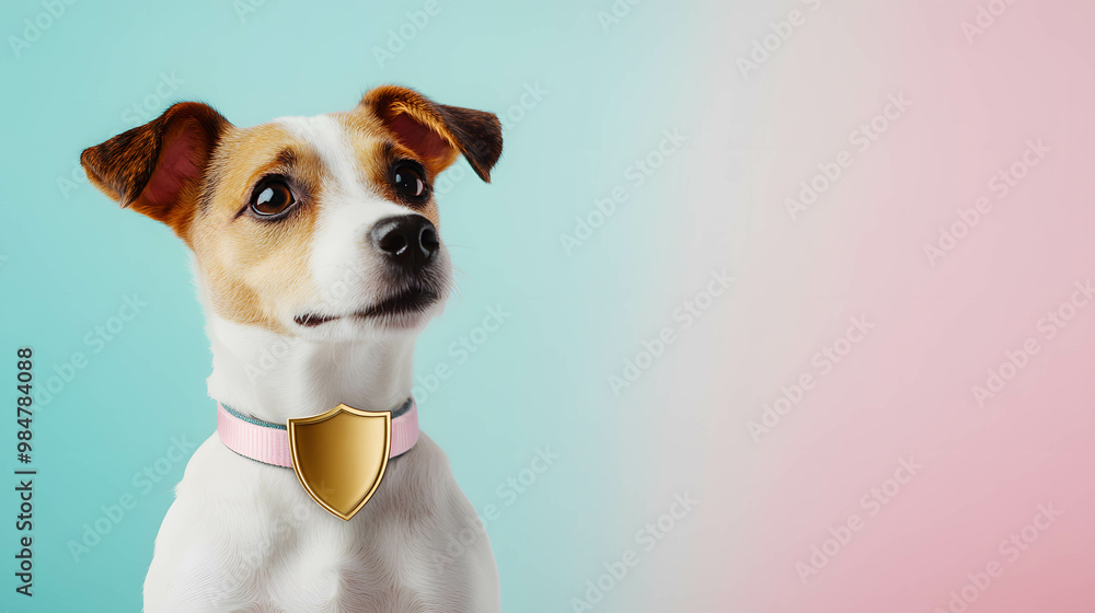 Pet wearing a gold shield collar, symbolizing protection and legal rights for animals. Pet wearing a gold shield collar, symbolizing protection and legal rights for animals.
