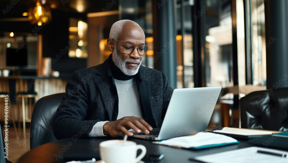 A senior businessman wearing glasses works on a laptop in a stylish, modern office setting, reflecting professionalism and focus.
A senior businessman wearing glasses works on a laptop in a stylish, modern office setting, reflecting professionalism and focus.