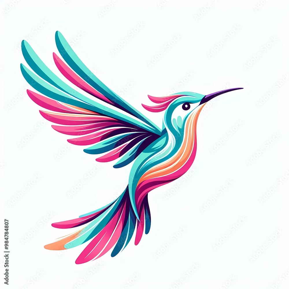 Fototapeta premium hummingbird vector image on white background