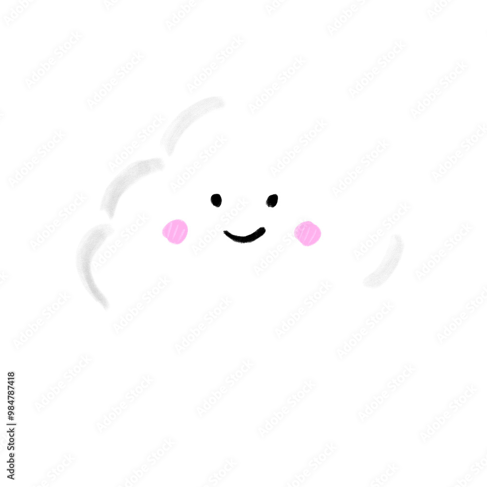 Cute and Cheerful Cloud Illustration for Kids