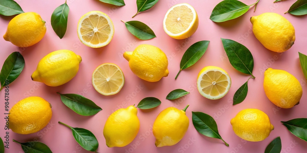 Vibrant Lemon Delight Fresh Citrus Symmetry on Pink, Summery Food Photography for Design, Blog, and Branding Vibrant Lemon Delight Fresh Citrus Symmetry on Pink, Summery Food Photography for Design, Blog, and Branding