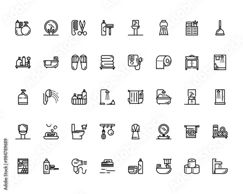 Bathroom and kitchen appliances icon vectors