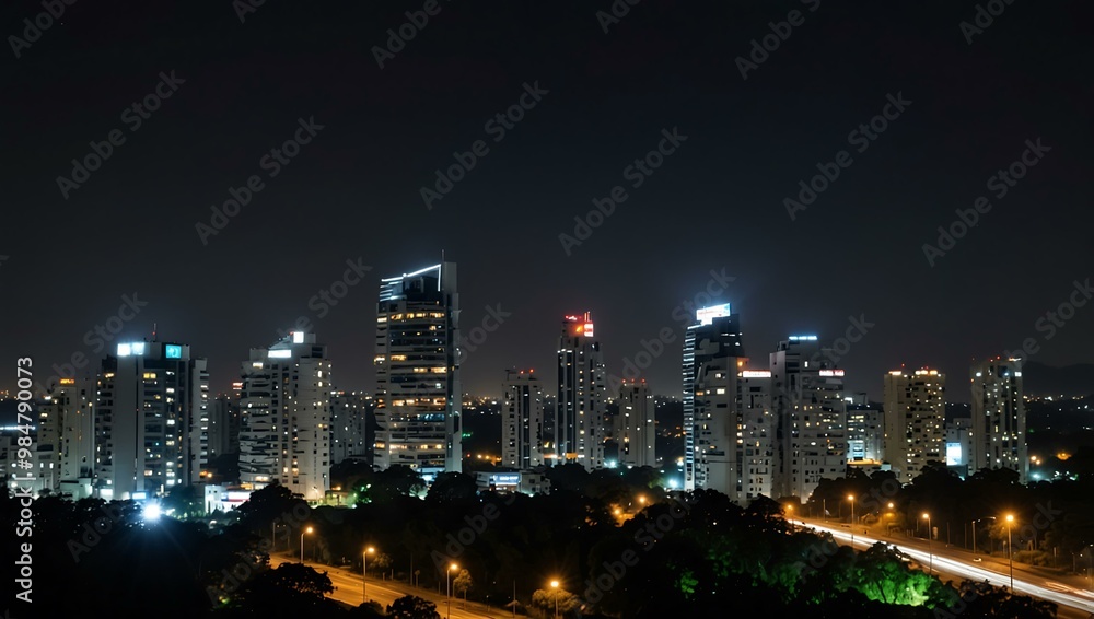 Bangalore city skyline at night—modern architecture of Silicon Valley. Bangalore city skyline at night—modern architecture of Silicon Valley.