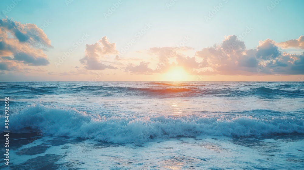 Fototapeta premium Sea scenery for social media campaigns, featuring beautiful ocean landscapes with inspiring quotes or promotional content.