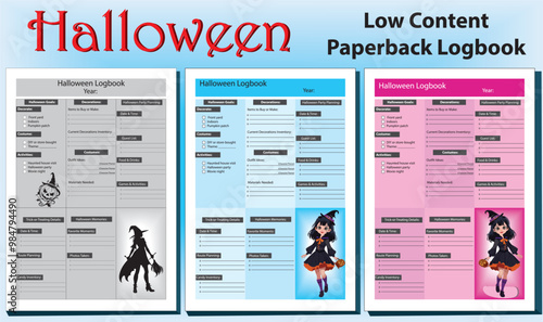 Halloween Planner low content paperback Logbook, October 31st Party Management Journal for Halloween Celebrations