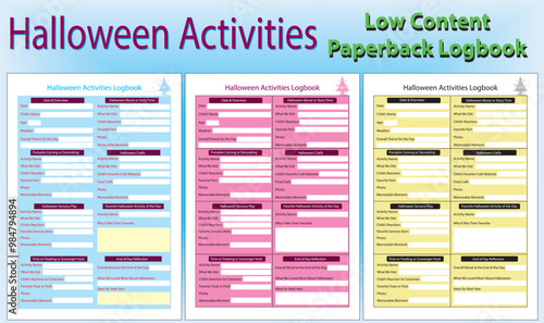 Halloween Planner low content paperback Logbook, October 31st Party Management Journal for Halloween Celebrations