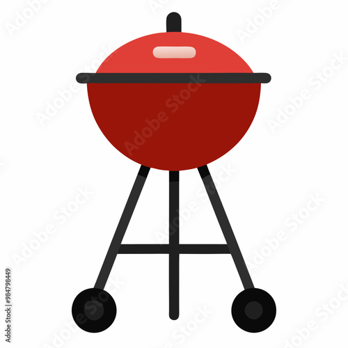 Outdoor Grill BBQ Vector Design - BBQ Silhouette Illustration, SVG & Cricut Files for Cut Projects and T-shirt Graphics