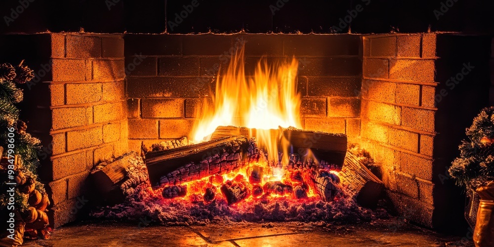 A fireplace crackling with warmth A fireplace crackling with warmth