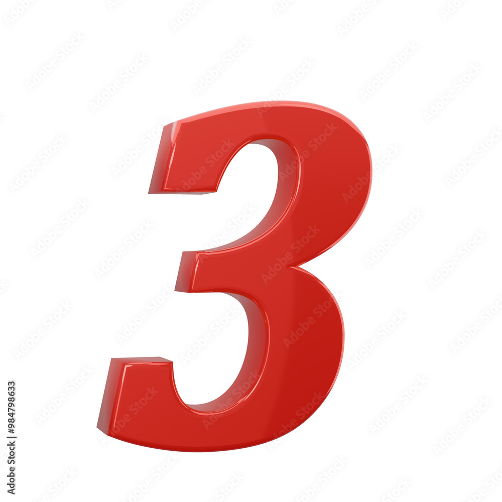 A 3D red number 3 isolated on transparency PNG background, great for use in educational materials, presentations, countdowns, or graphic design projects to highlight the number three, A 3D red number 3 isolated on transparency PNG background, great for use in educational materials, presentations, countdowns, or graphic design projects to highlight the number three,