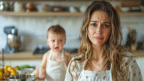 Frustrated Mother in Kitchen