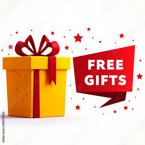 surprise assured service free gift sale offer background with giftbox design template
