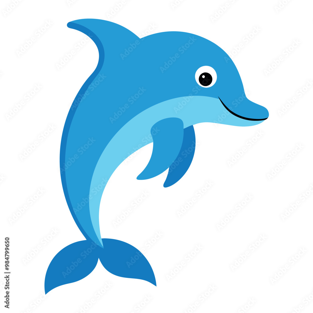 Fototapeta premium Bottlenose dolphin vector art illustration. 