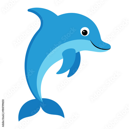 Bottlenose dolphin vector art illustration.
