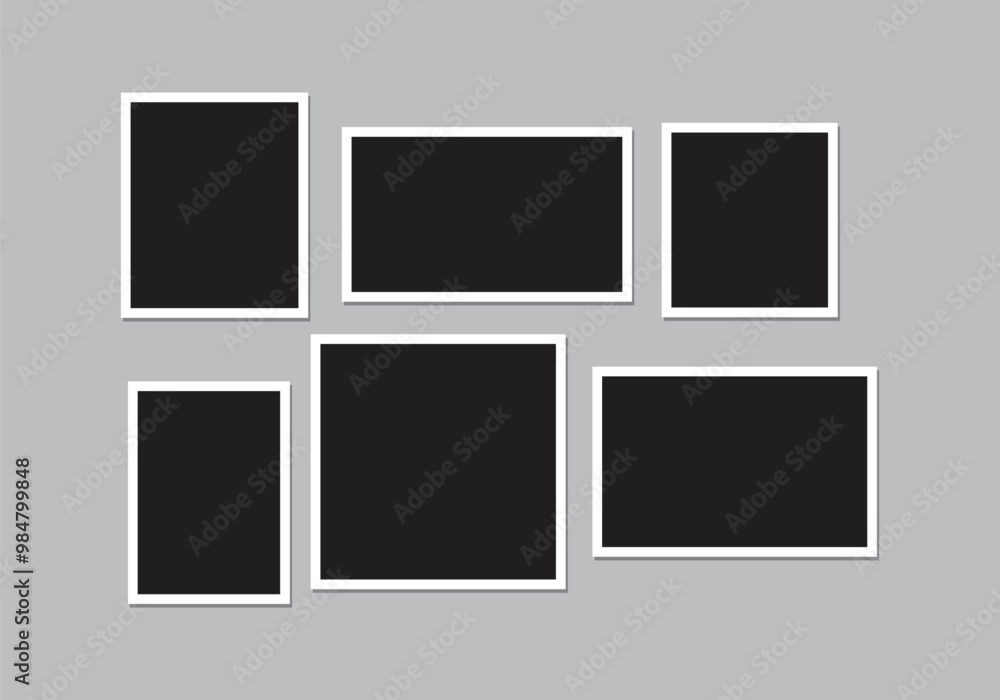 Vector polaroid frames realistic photo templates with shadows Vector polaroid frames realistic photo templates with shadows