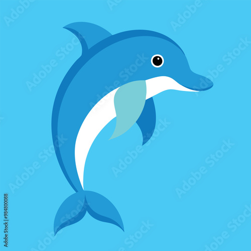 Bottlenose dolphin vector art illustration.
