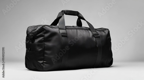 A black nylon sports bag is shown against a plain white background.