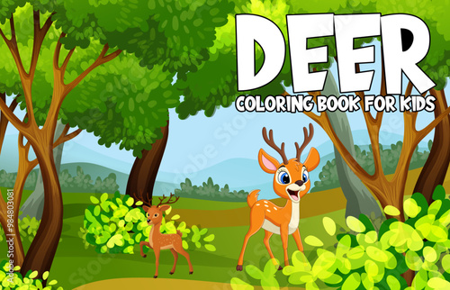 deer coloring book cover design