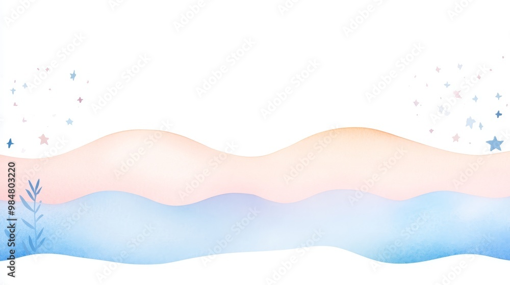 A serene watercolor wave background in soft pastel colors, ideal for tranquil designs or calming presentations. A serene watercolor wave background in soft pastel colors, ideal for tranquil designs or calming presentations.