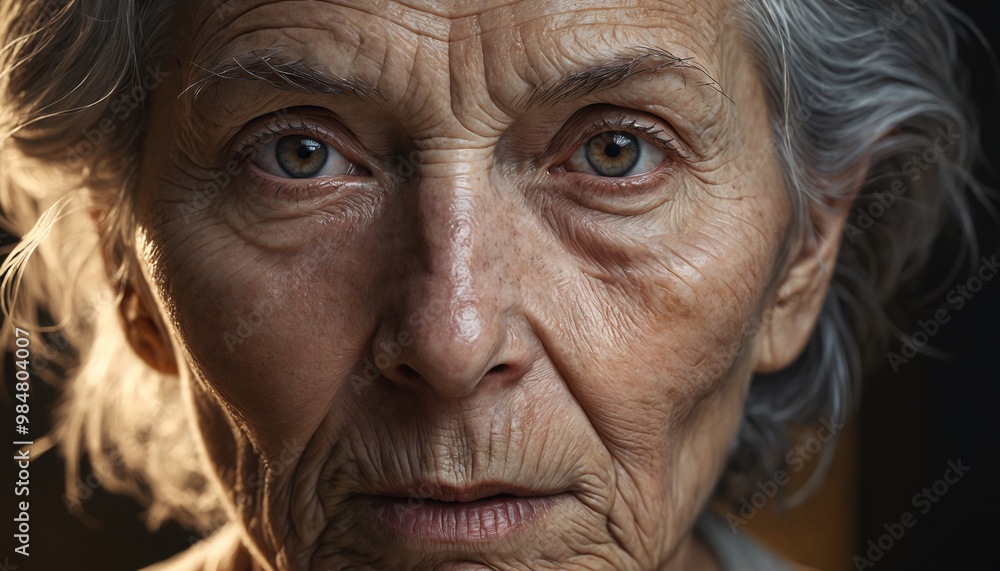 Old woman with wrinkles Old woman with wrinkles