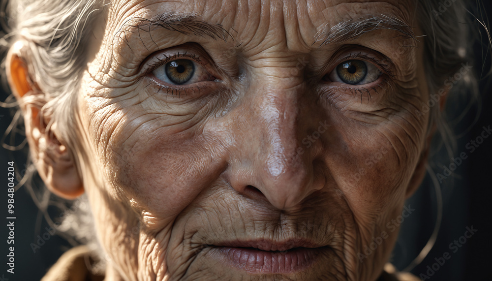 Old woman with wrinkles Old woman with wrinkles