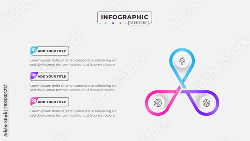 Vector 3 steps business process infographic design template