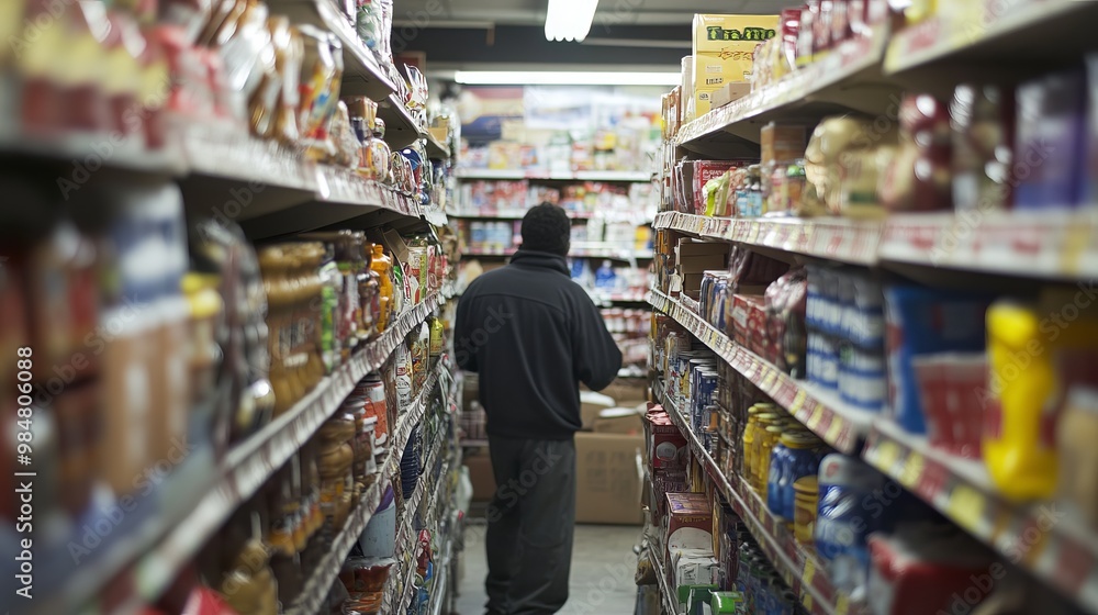 Fototapeta premium People are struggling because prices for everyday things are going up, and money isn't worth as much as it used to.