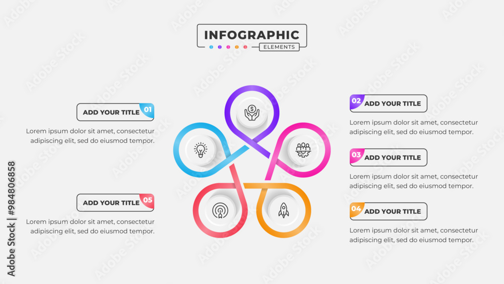 custom made wallpaper toronto digitalVector 5 steps business process infographic design template