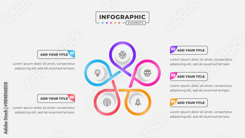 Vector 5 steps business process infographic design template