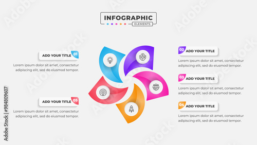 Vector 5 steps business process infographic design template