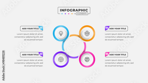 Vector 4 steps business process infographic design template