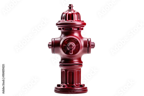 An old red fire hydrant isolated on transparent background