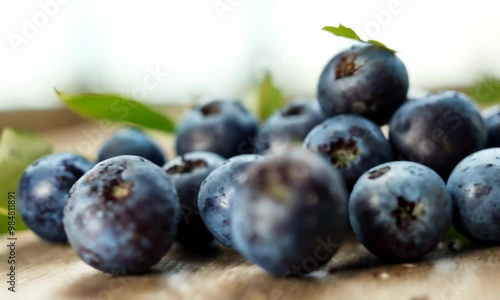 Wallpaper Mural Freshly picked blueberries on a table Video hyperrealistic Torontodigital.ca