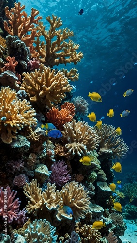 Coral reef underwater.