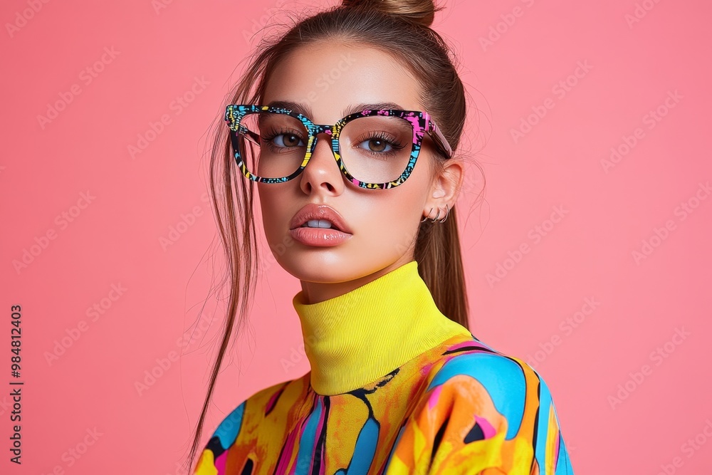 Flyer for a fashion event, using modern typography, bold colors, and abstract patterns for a trendy appeal Flyer for a fashion event, using modern typography, bold colors, and abstract patterns for a trendy appeal
