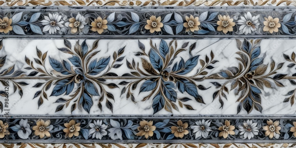 A marble surface with a floral pattern A marble surface with a floral pattern