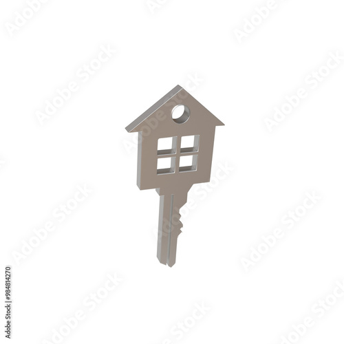 house key isolated on white