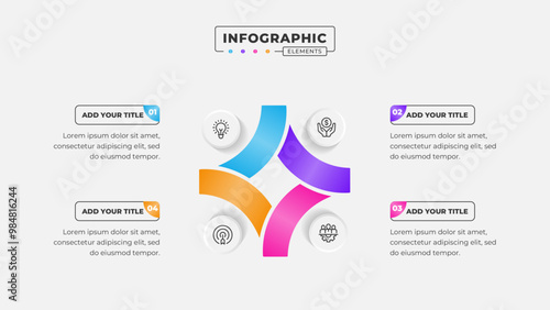 Vector 4 steps business process infographic design template