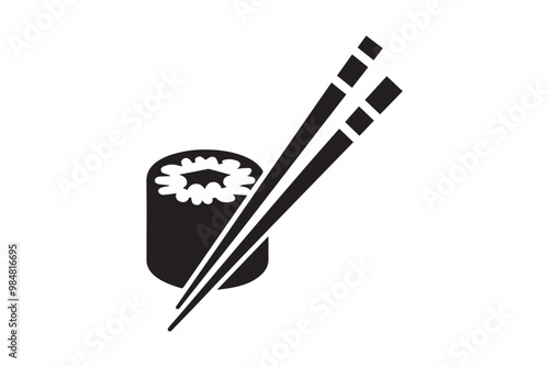 shushi food clipart vector silhouette isolated in white background