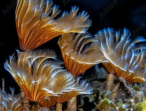 Schizobranchia insignis ,marine,feather duster worm. photo