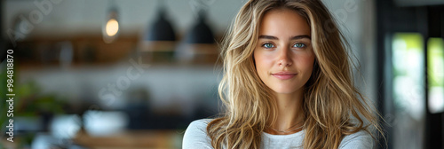 Young woman with blonde hair smiles at the camera.