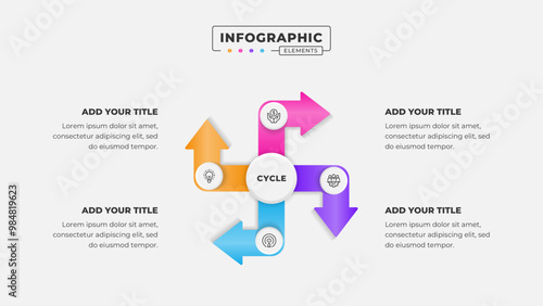 Vector 4 steps business cycle infographic design template