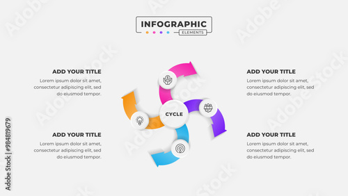 Vector 4 steps business cycle infographic design template