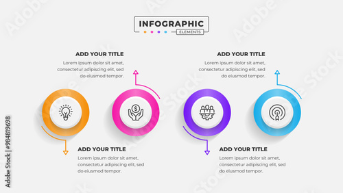 Vector 4 steps business process infographic design template