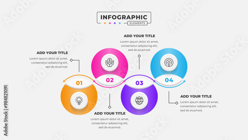 Vector 4 steps business process infographic design template