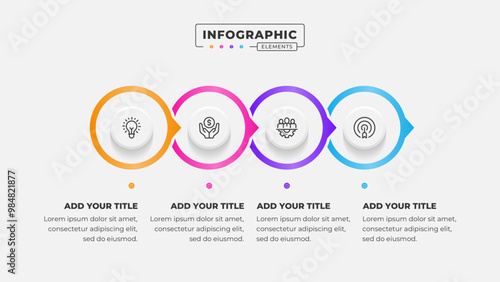 Vector 4 steps business process infographic design template