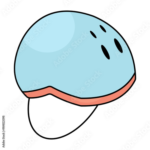 Sports helmet icon in flat design