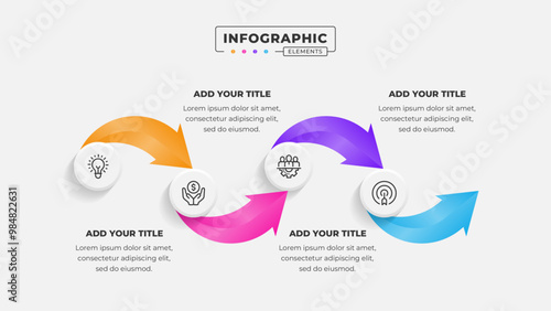 Vector 4 steps business process infographic design template