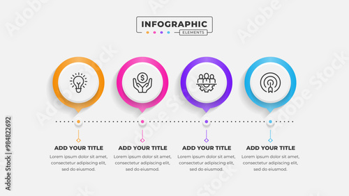 Vector 4 steps business process infographic design template