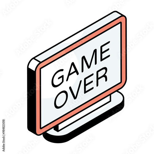 A flat design, icon of game over