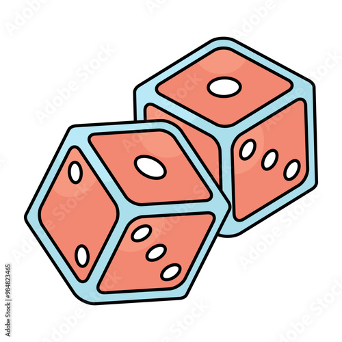 A flat design, icon of ludo dices